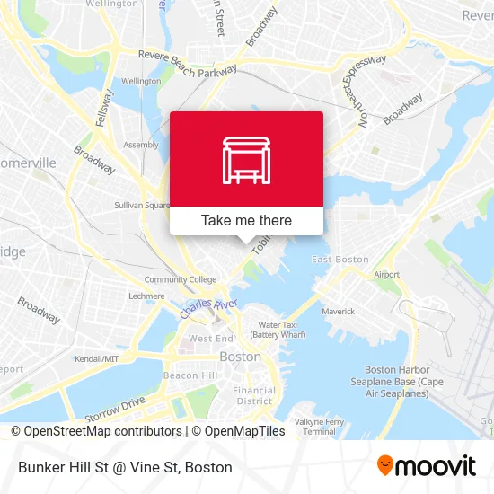 Mapa de Bunker Hill St @ Vine St