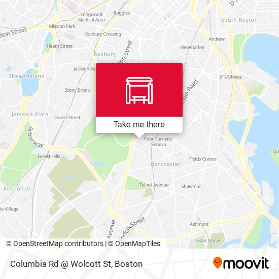 Columbia Rd @ Wolcott St map
