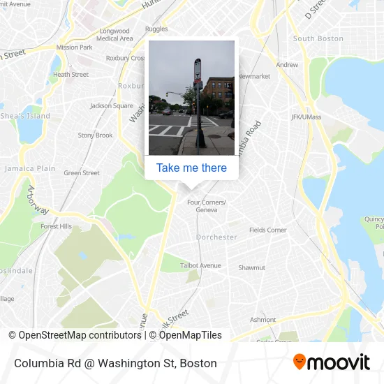 Mapa de Columbia Rd @ Washington St