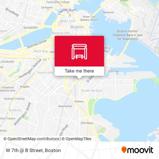 W 7th @ B Street map