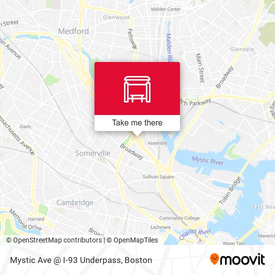 Mapa de Mystic Ave @ I-93 Underpass