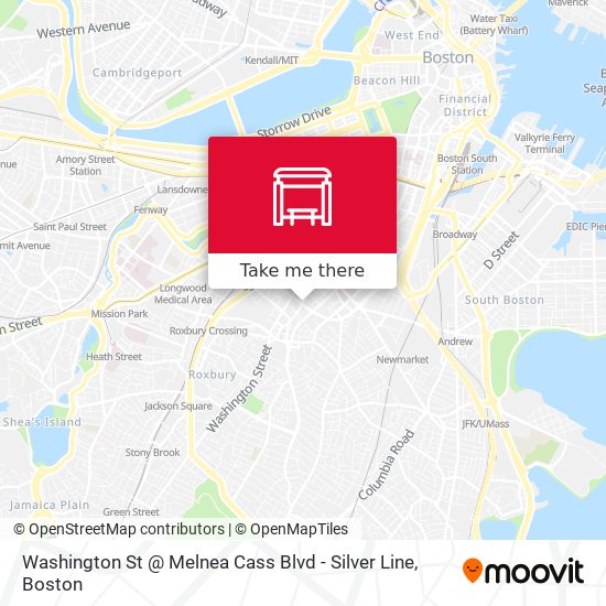 Washington St @ Melnea Cass Blvd - Silver Line map