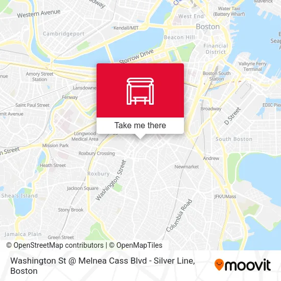 Mapa de Washington St @ Melnea Cass Blvd - Silver Line