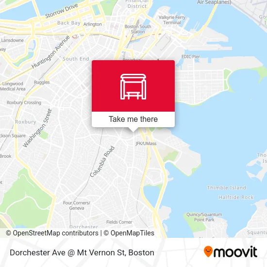 Mapa de Dorchester Ave @ Mt Vernon St