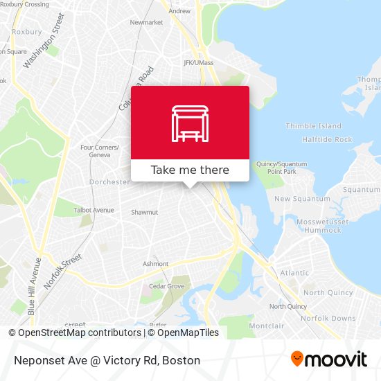 Neponset Ave @ Victory Rd map