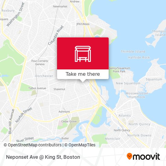 Neponset Ave @ King St map