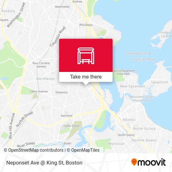 Neponset Ave @ King St map