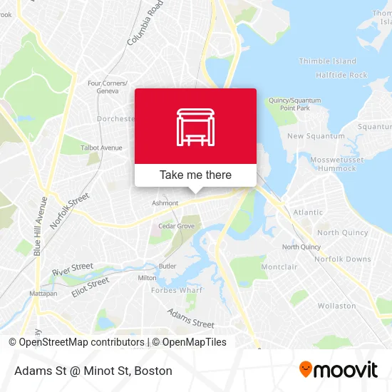 Mapa de Adams St @ Minot St