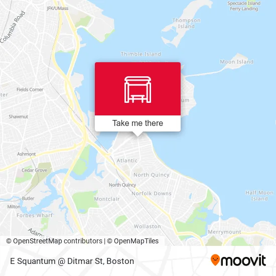 E Squantum @ Ditmar St map