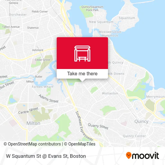 W Squantum St @ Evans St map