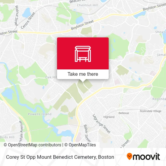 Corey St Opp Mount Benedict Cemetery map