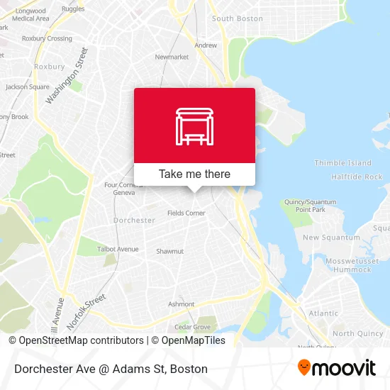 Dorchester Ave @ Adams St map