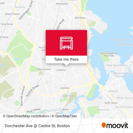 Mapa de Dorchester Ave @ Centre St