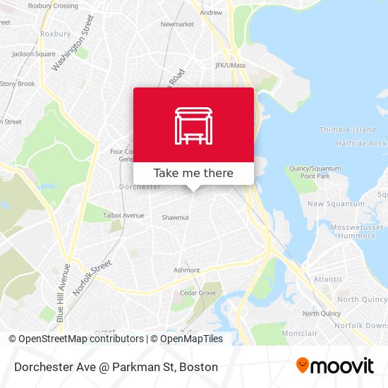 Dorchester Ave @ Parkman St map