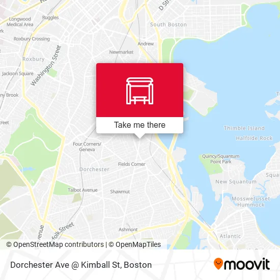 Mapa de Dorchester Ave @ Kimball St