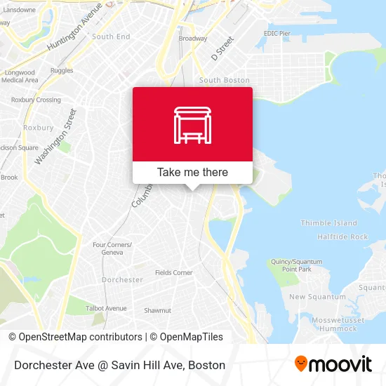 Mapa de Dorchester Ave @ Savin Hill Ave