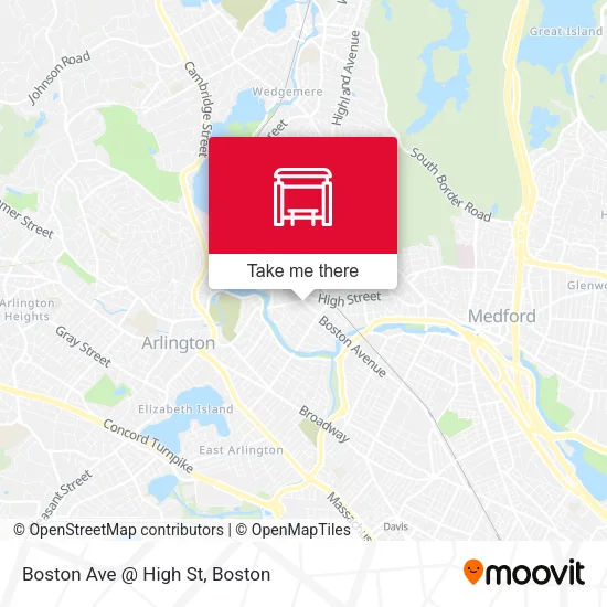 Mapa de Boston Ave @ High St