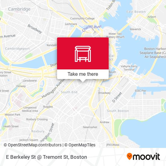 E Berkeley St @ Tremont St map