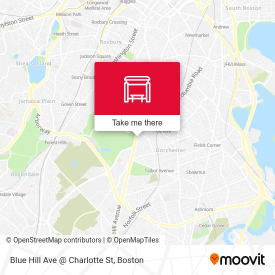 Blue Hill Ave @ Charlotte St map