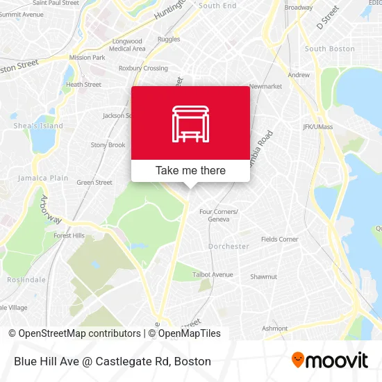 Mapa de Blue Hill Ave @ Castlegate Rd