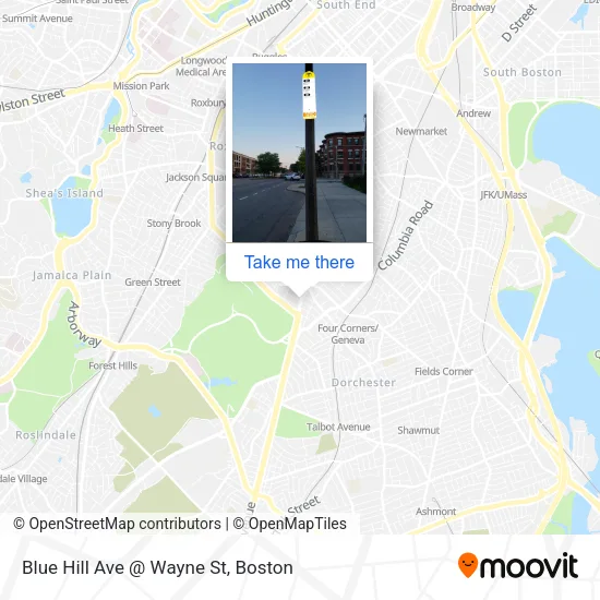 Mapa de Blue Hill Ave @ Wayne St