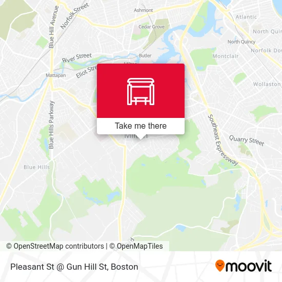 Pleasant St @ Gun Hill St map