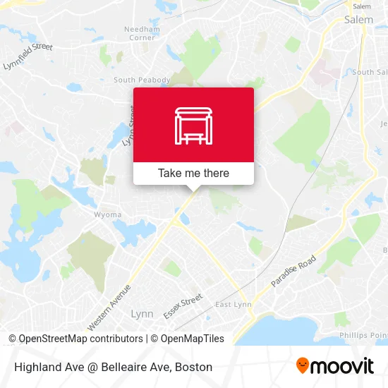Highland Ave @ Belleaire Ave map