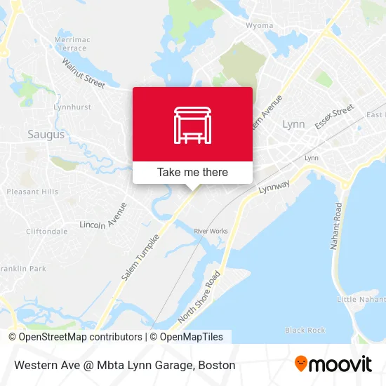 Mapa de Western Ave @ Mbta Lynn Garage