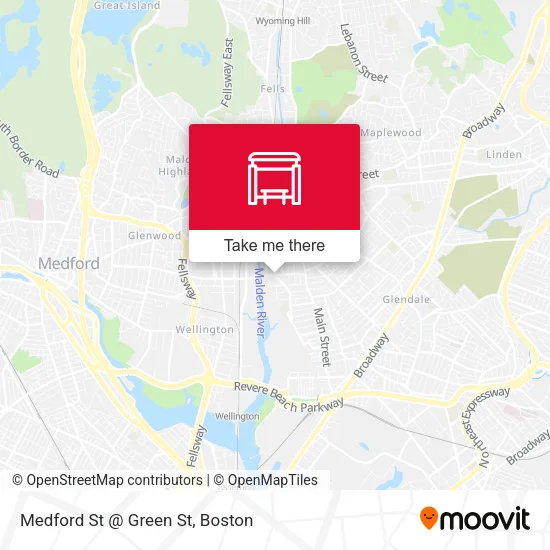 Medford St @ Green St map