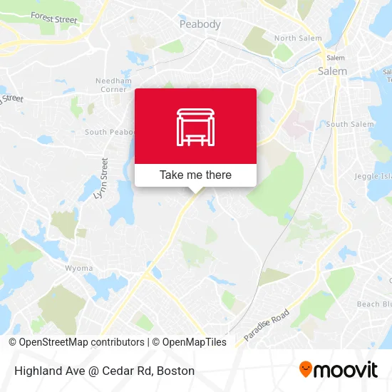 Highland Ave @ Cedar Rd map