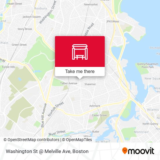 Washington St @ Melville Ave map