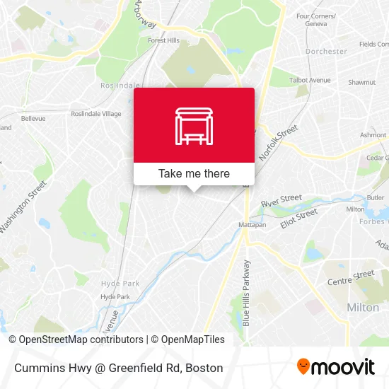 Cummins Hwy @ Greenfield Rd map