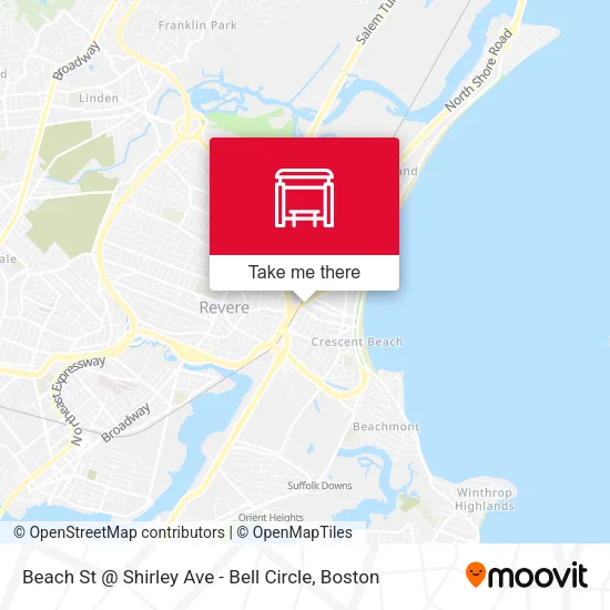 Mapa de Beach St @ Shirley Ave - Bell Circle