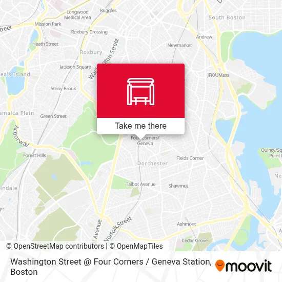 Washington Street @ Four Corners / Geneva Station map