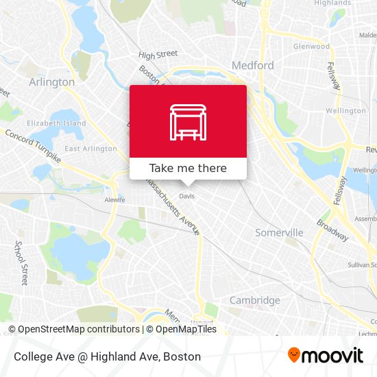 College Ave @ Highland Ave map