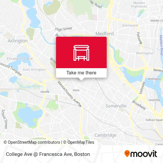 Mapa de College Ave @ Francesca Ave