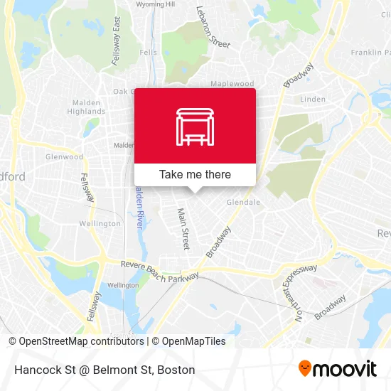 Hancock St @ Belmont St map