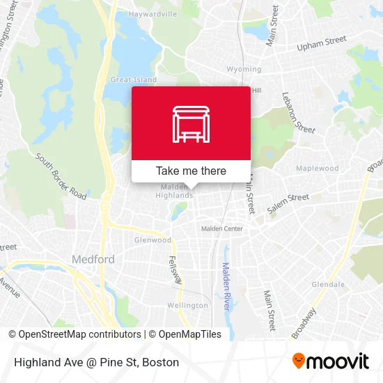 Highland Ave @ Pine St map