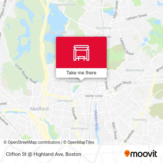 Clifton St @ Highland Ave map