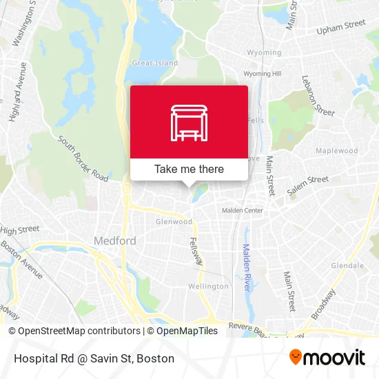 Mapa de Hospital Rd @ Savin St