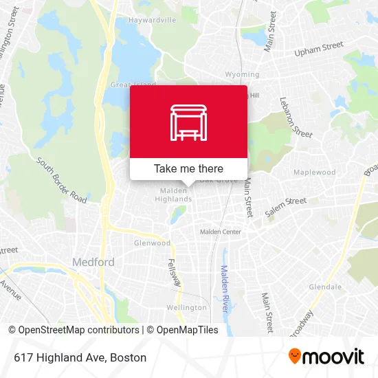 617 Highland Ave map