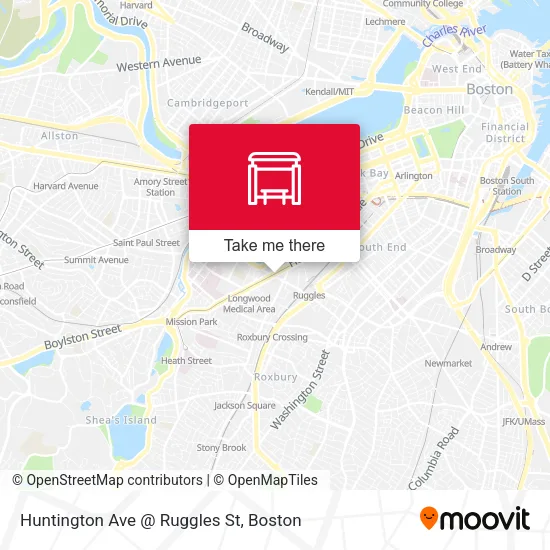 Mapa de Huntington Ave @ Ruggles St
