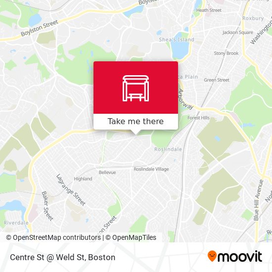 Mapa de Centre St @ Weld St
