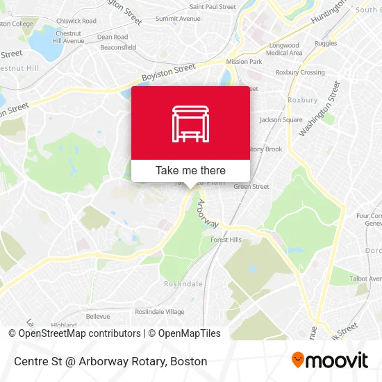 Mapa de Centre St @ Arborway Rotary