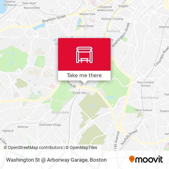 Washington St @ Arborway Garage map