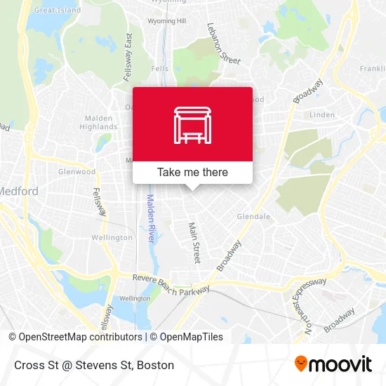 Cross St @ Stevens St map