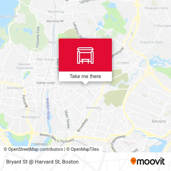 Mapa de Bryant St @ Harvard St