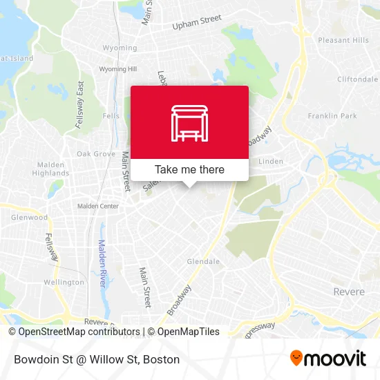 Mapa de Bowdoin St @ Willow St