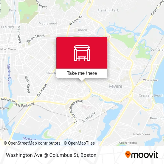 Washington Ave @ Columbus St map