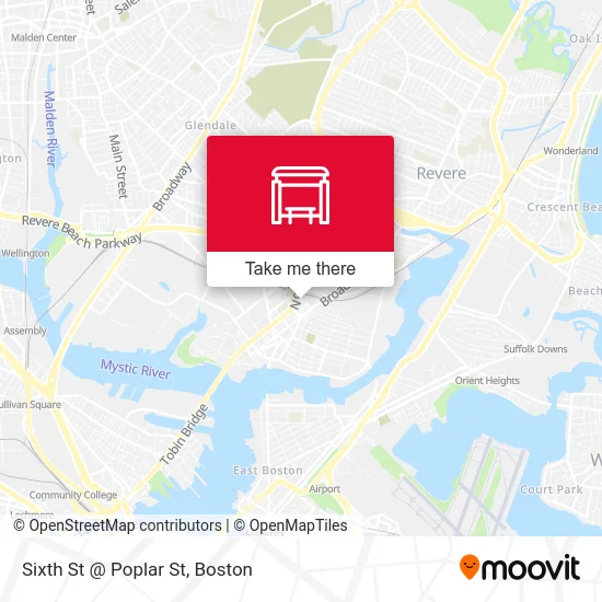 Mapa de Sixth St @ Poplar St